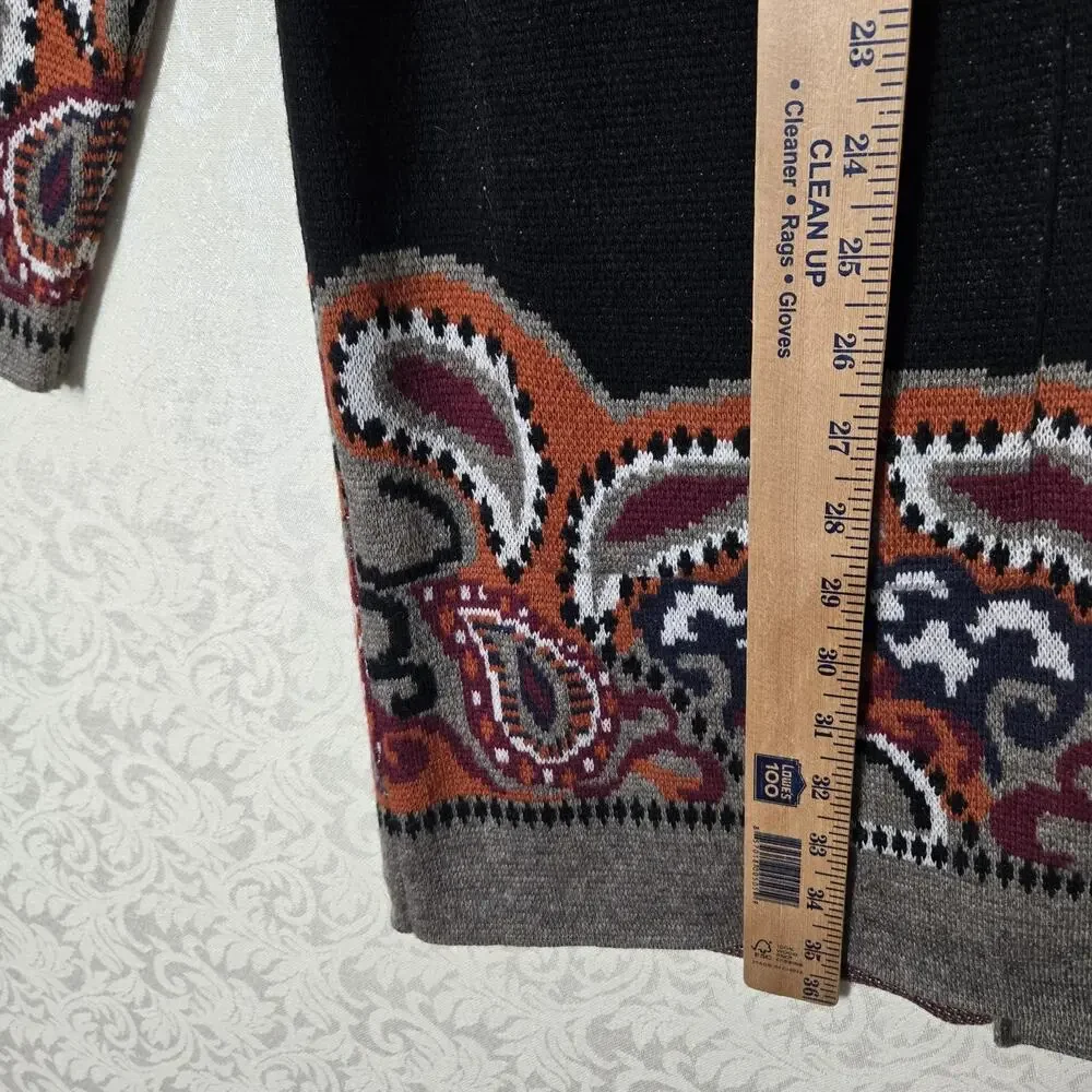 Max Sport Hooded Longline Cardigan XL Black Orange Open Front Pockets $368 SRP - Picture 14 of 16